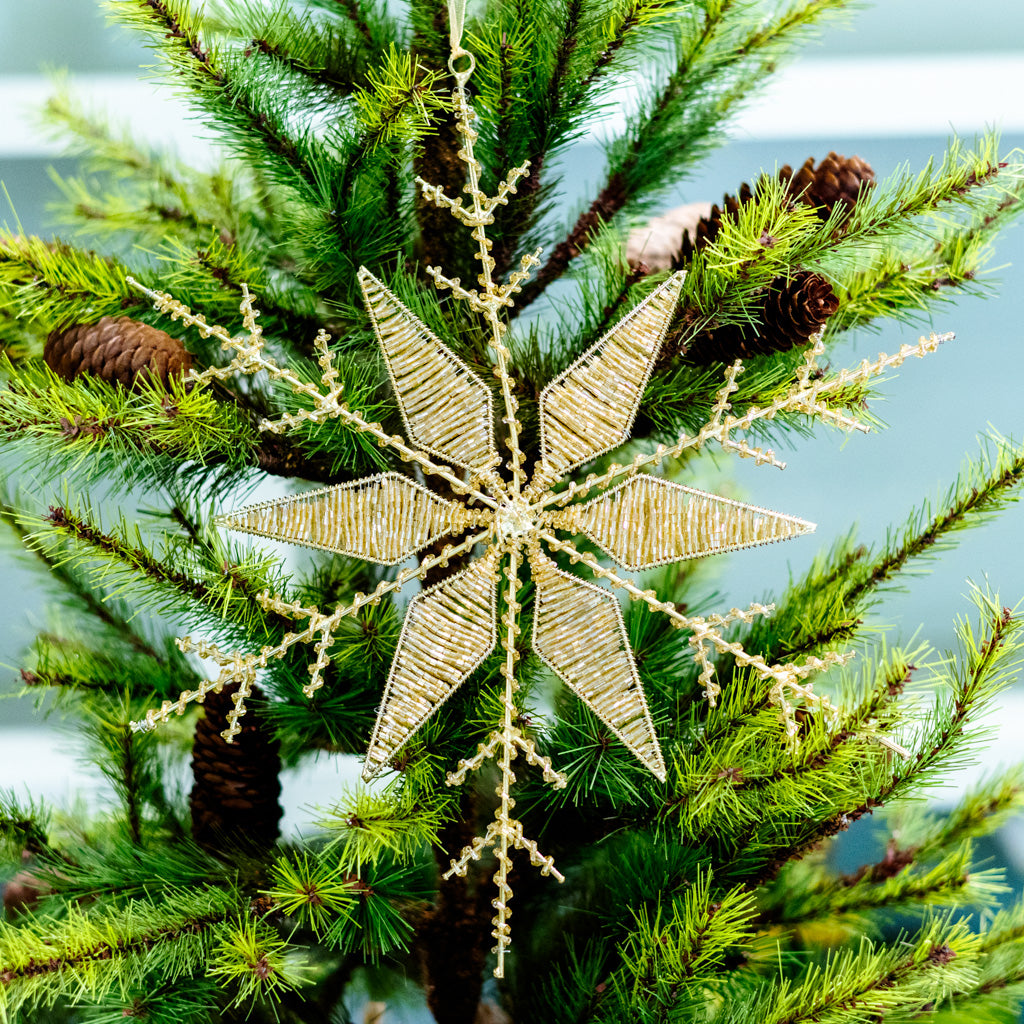Large Champagne Fluret Snowflake Ornament