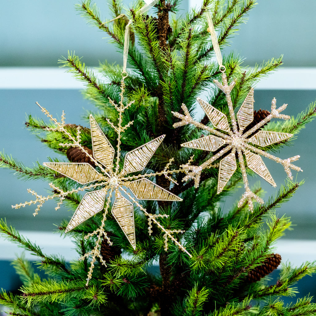 Large Champagne Fluret Snowflake Ornament