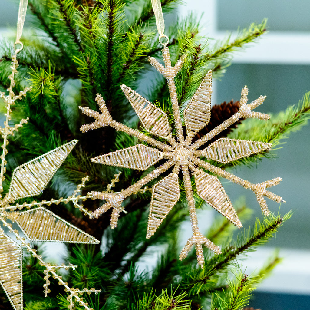 Small Champagne Fluret Snowflake Ornament