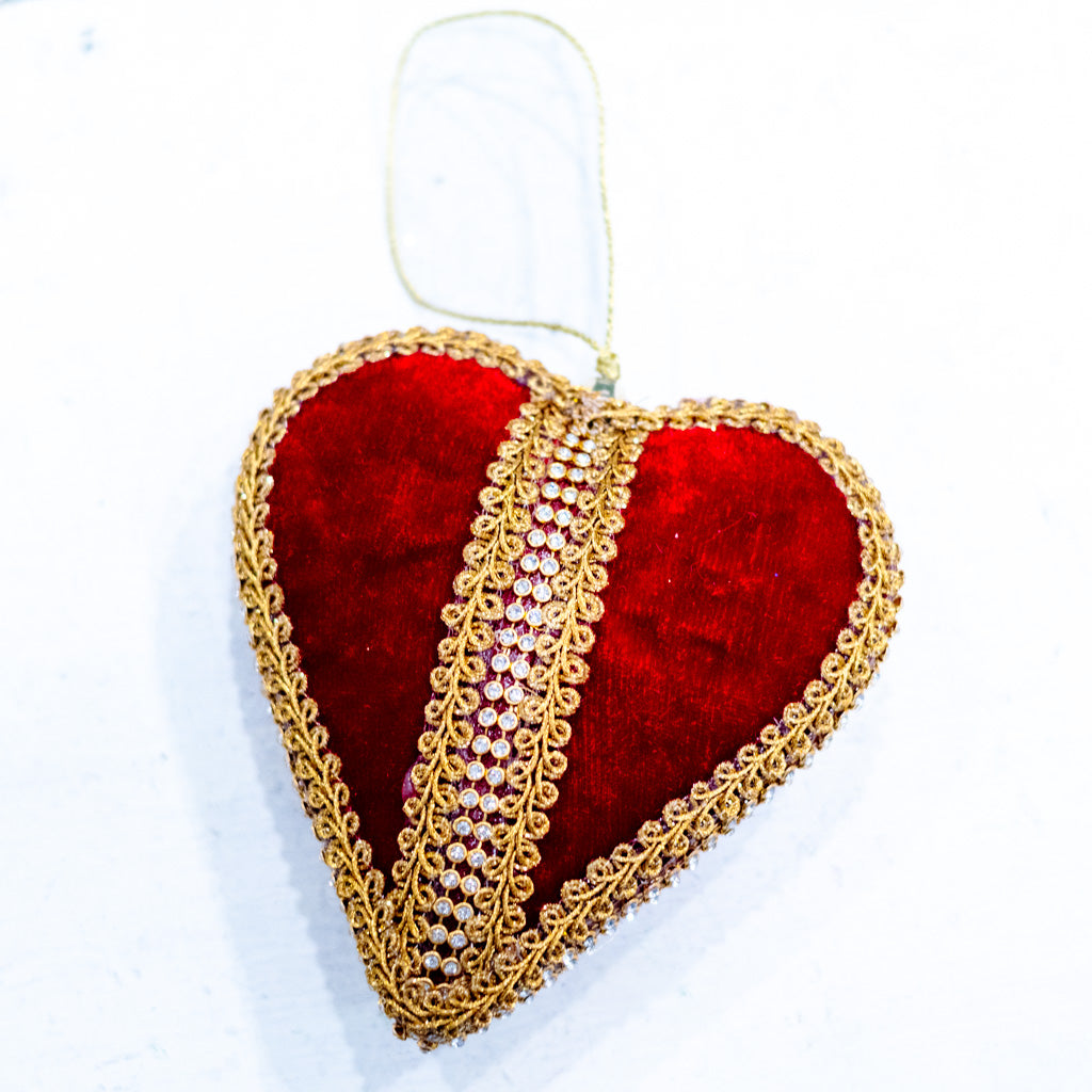 Red Velvet Heart Ornament