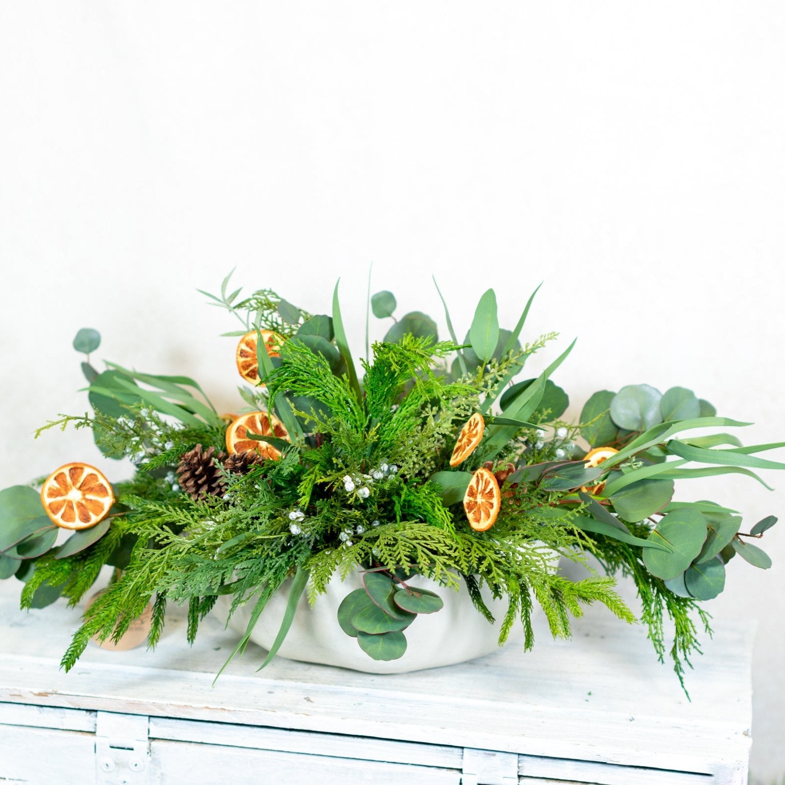 Orange Grove Evergreen Centerpiece