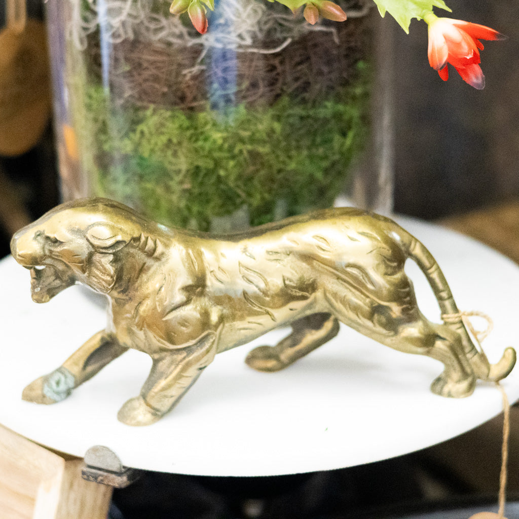 Vintage Brass Tiger Figurine
