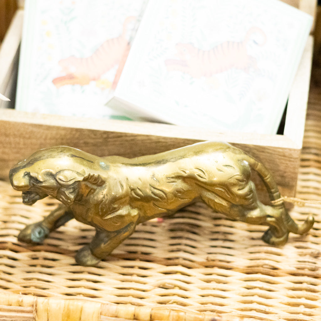 Vintage Brass Tiger Figurine