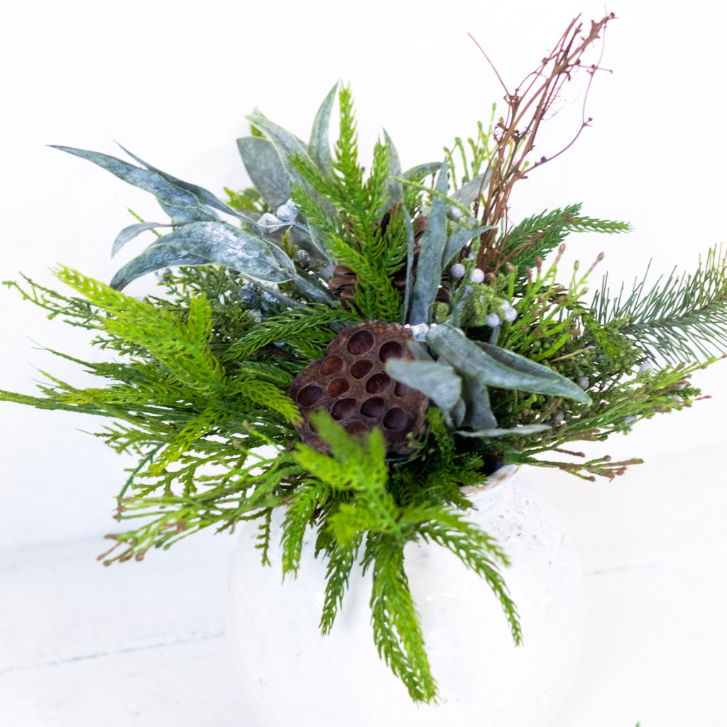 Faux Real Evergreen Holiday Petite Bouquet
