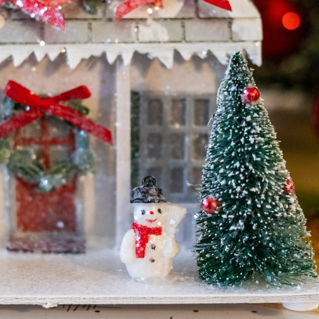 LED Cardboard Christmas Snowman House