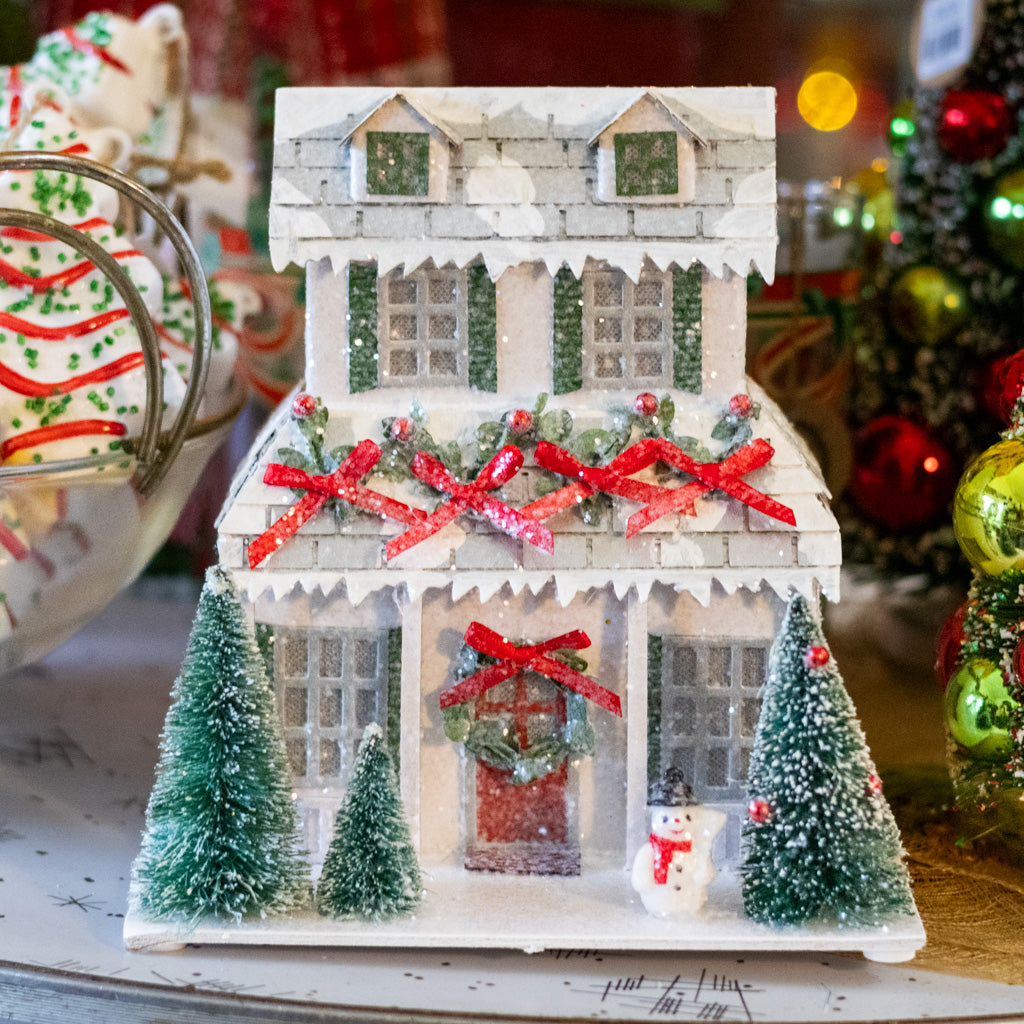 LED Cardboard Christmas Snowman House