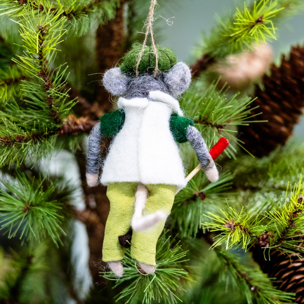 Wool Argyle Sweater Golfer Ornament