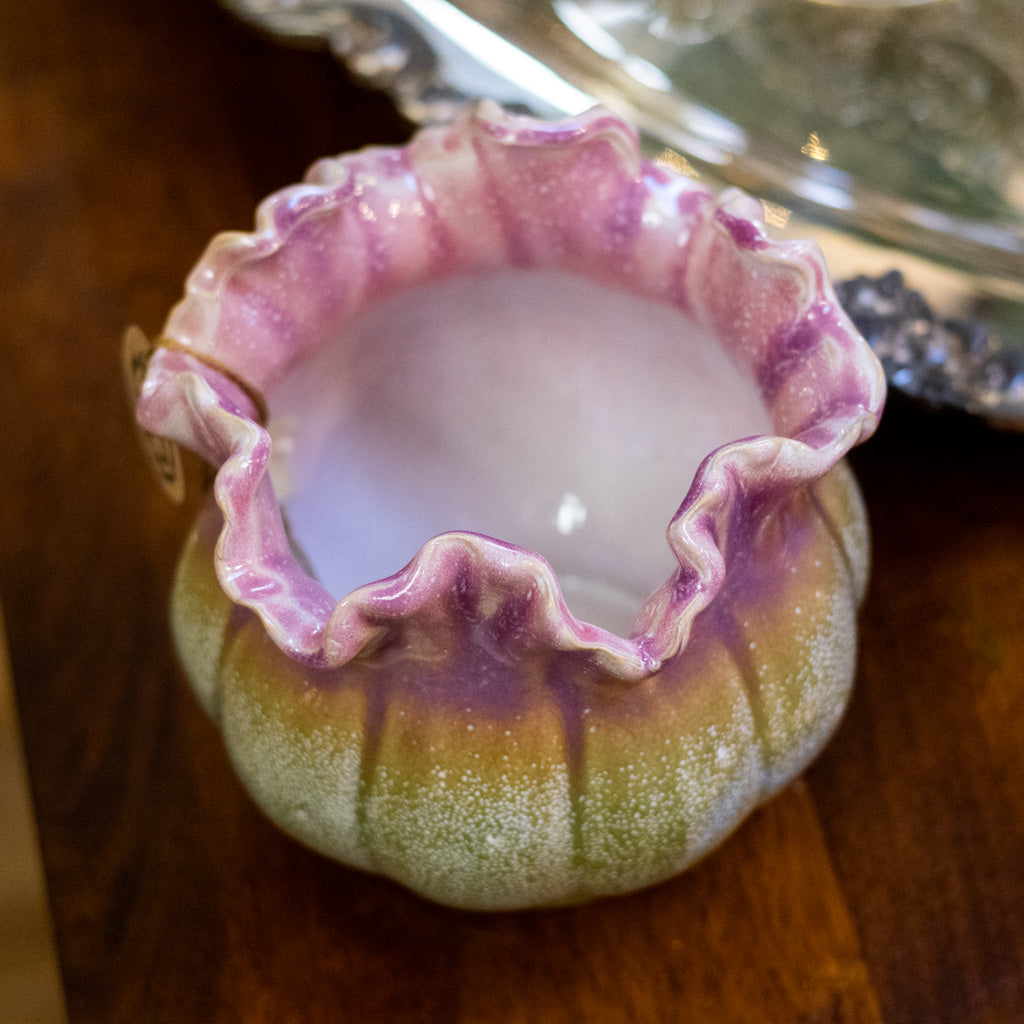 Pink Ruffle Speckled Planter