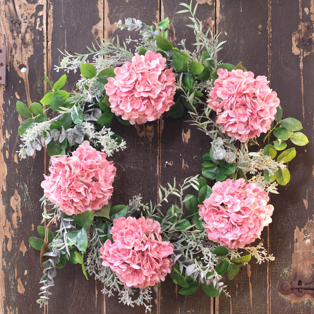 Pink Hydrangea Wreath