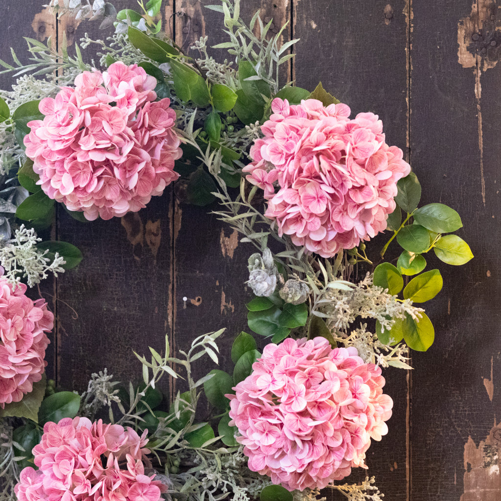 Pink Hydrangea Wreath