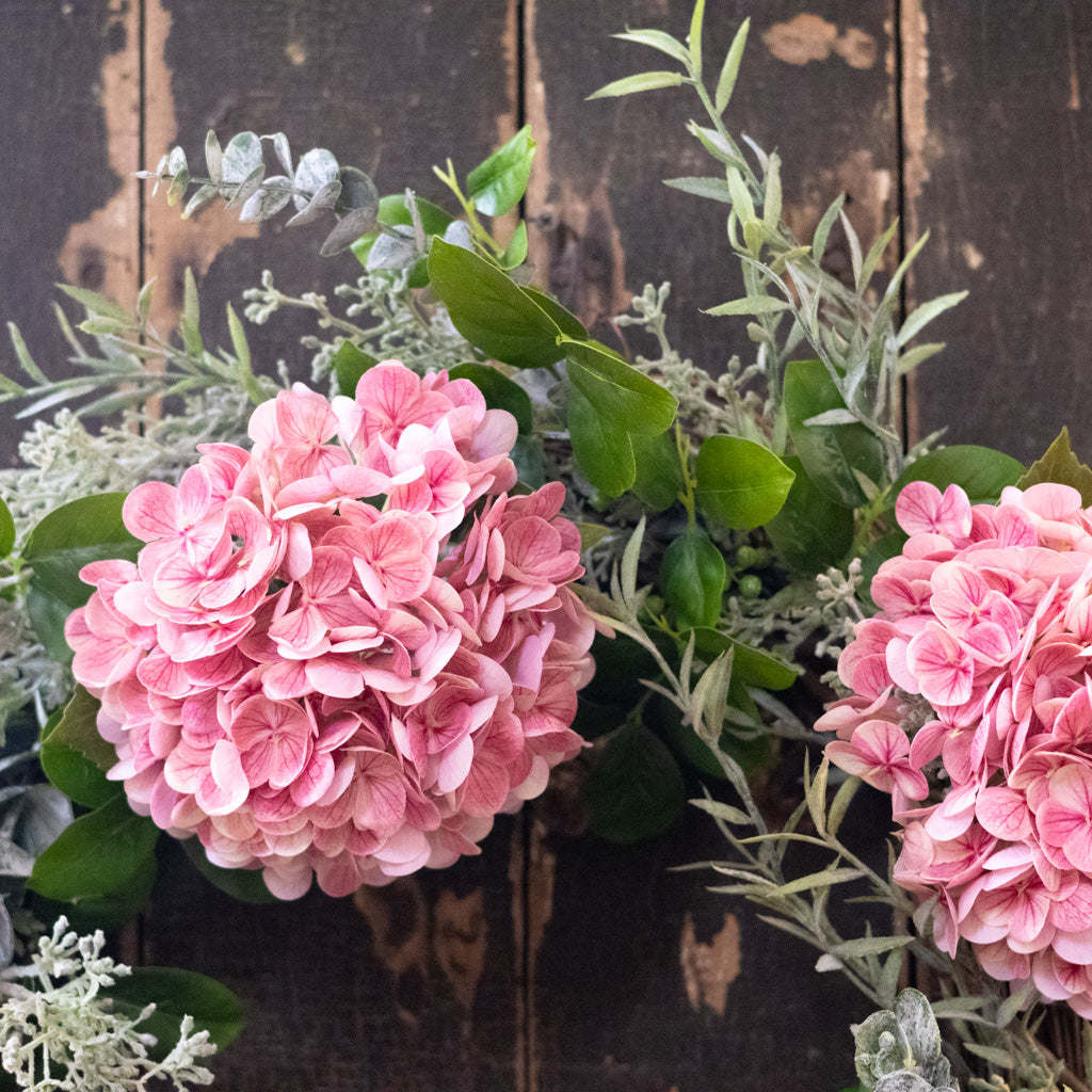 Pink Hydrangea Wreath