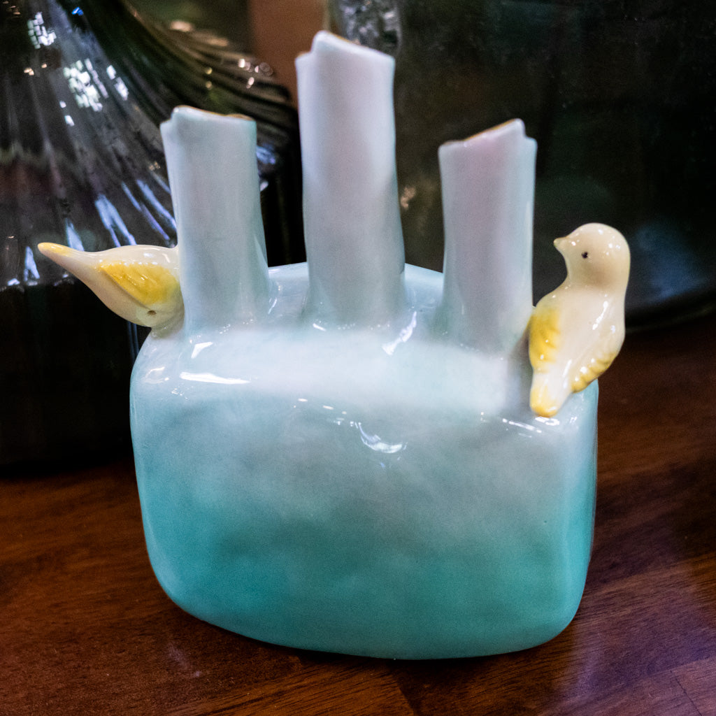 Green Bird Tulip Vase