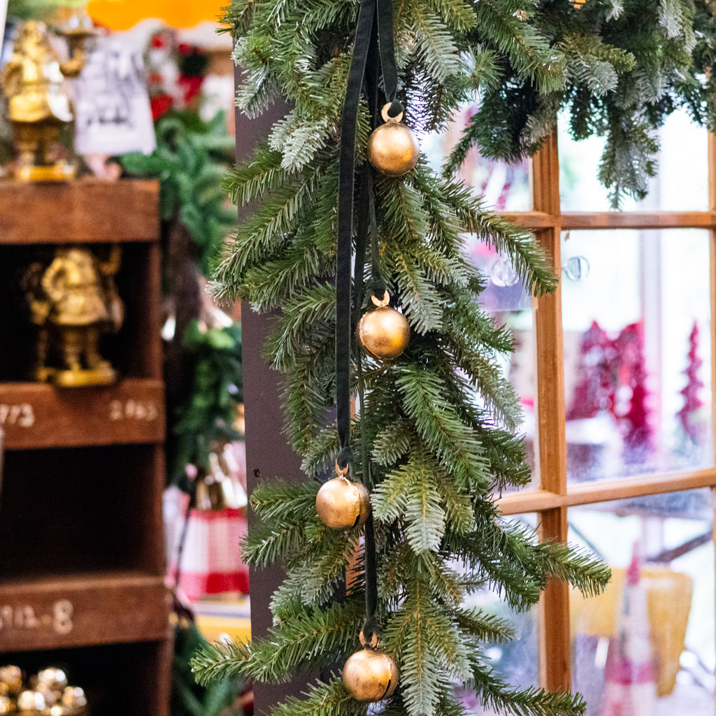 Burnt Gold Green Velvet Four Bell Hanger