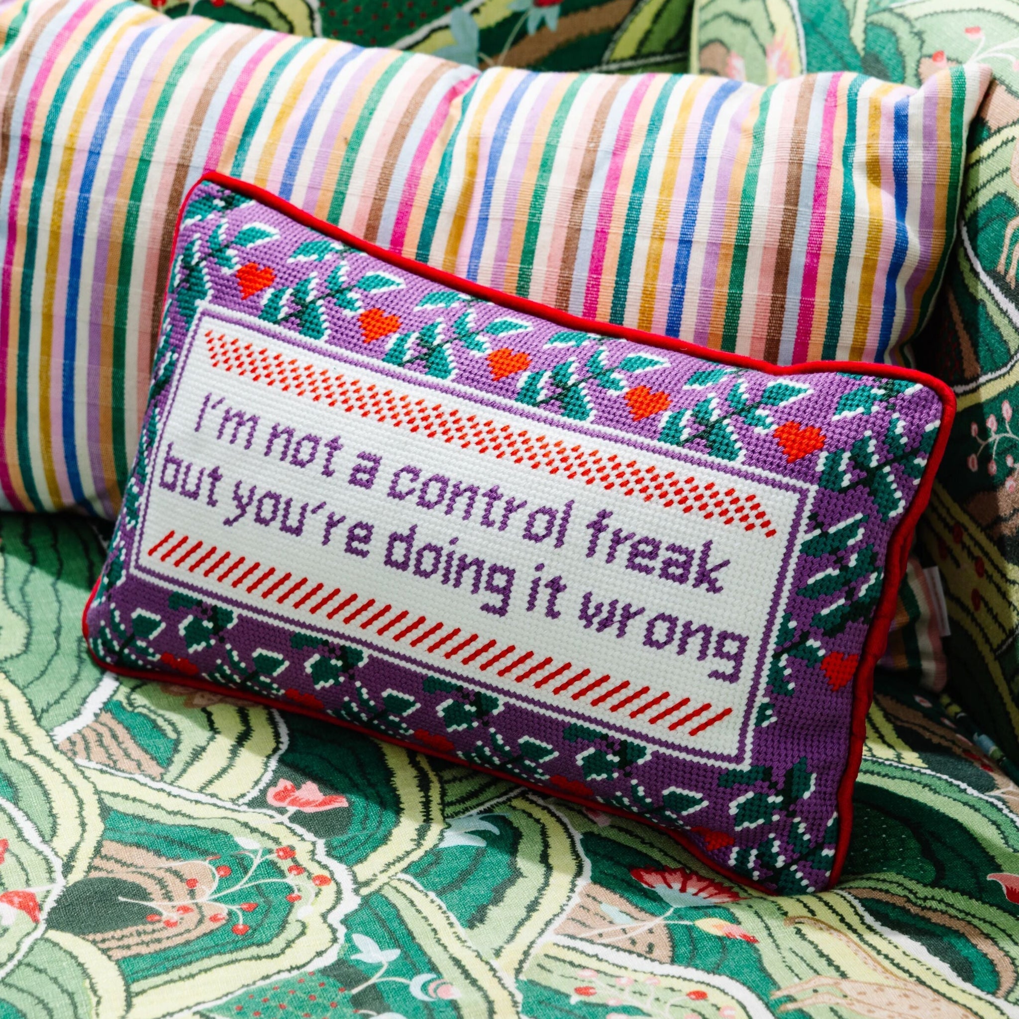 "Control Freak" Needlepoint Pillow