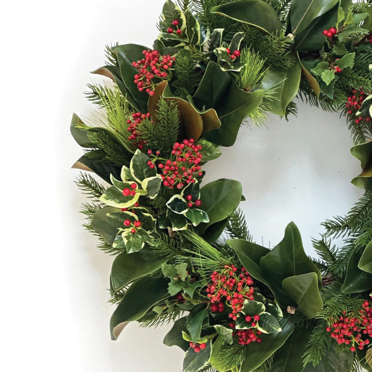 Magnolia and Holly Wreath