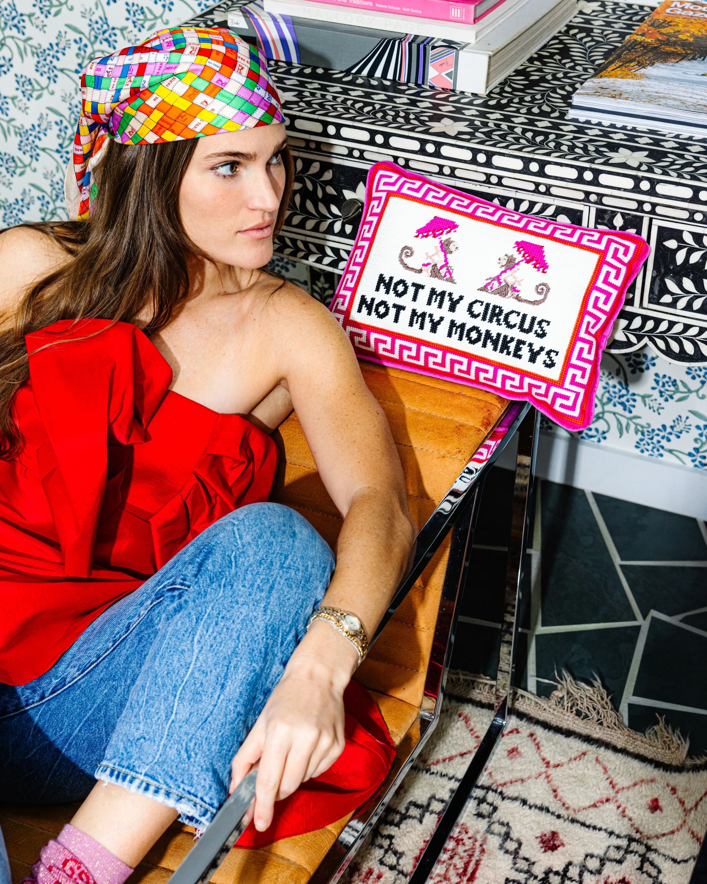 "Not My Circus" Needlepoint Pillow
