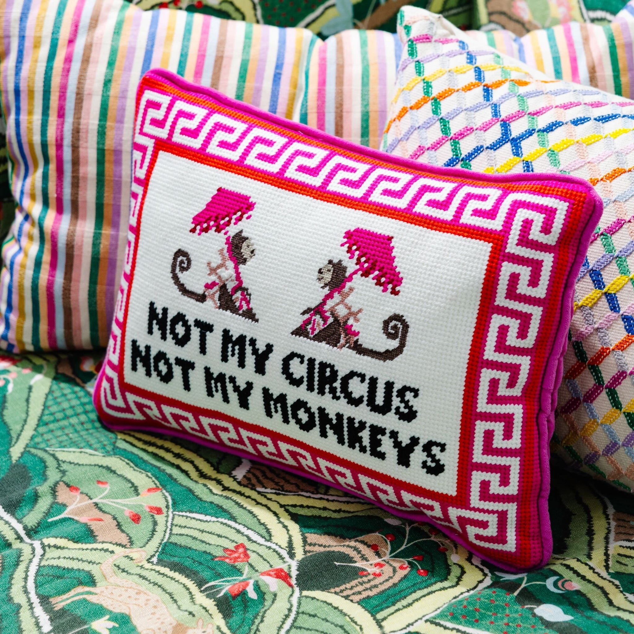 "Not My Circus" Needlepoint Pillow