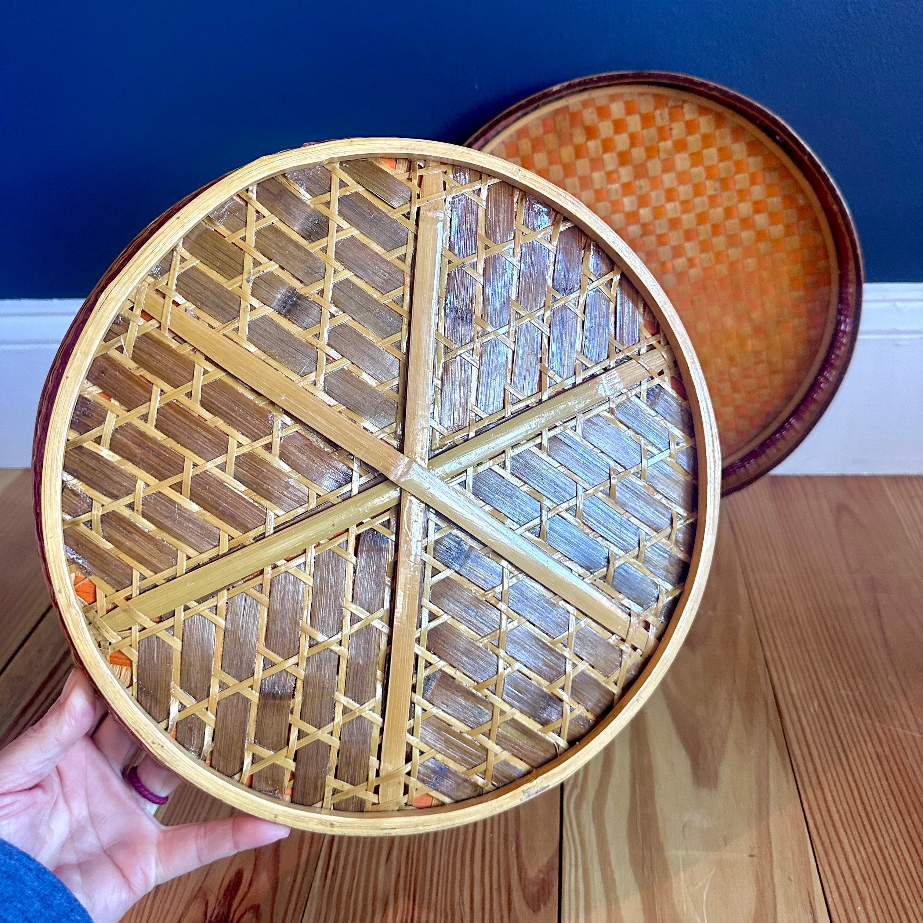 Set of Two Rattan Vintage Platters/Chargers