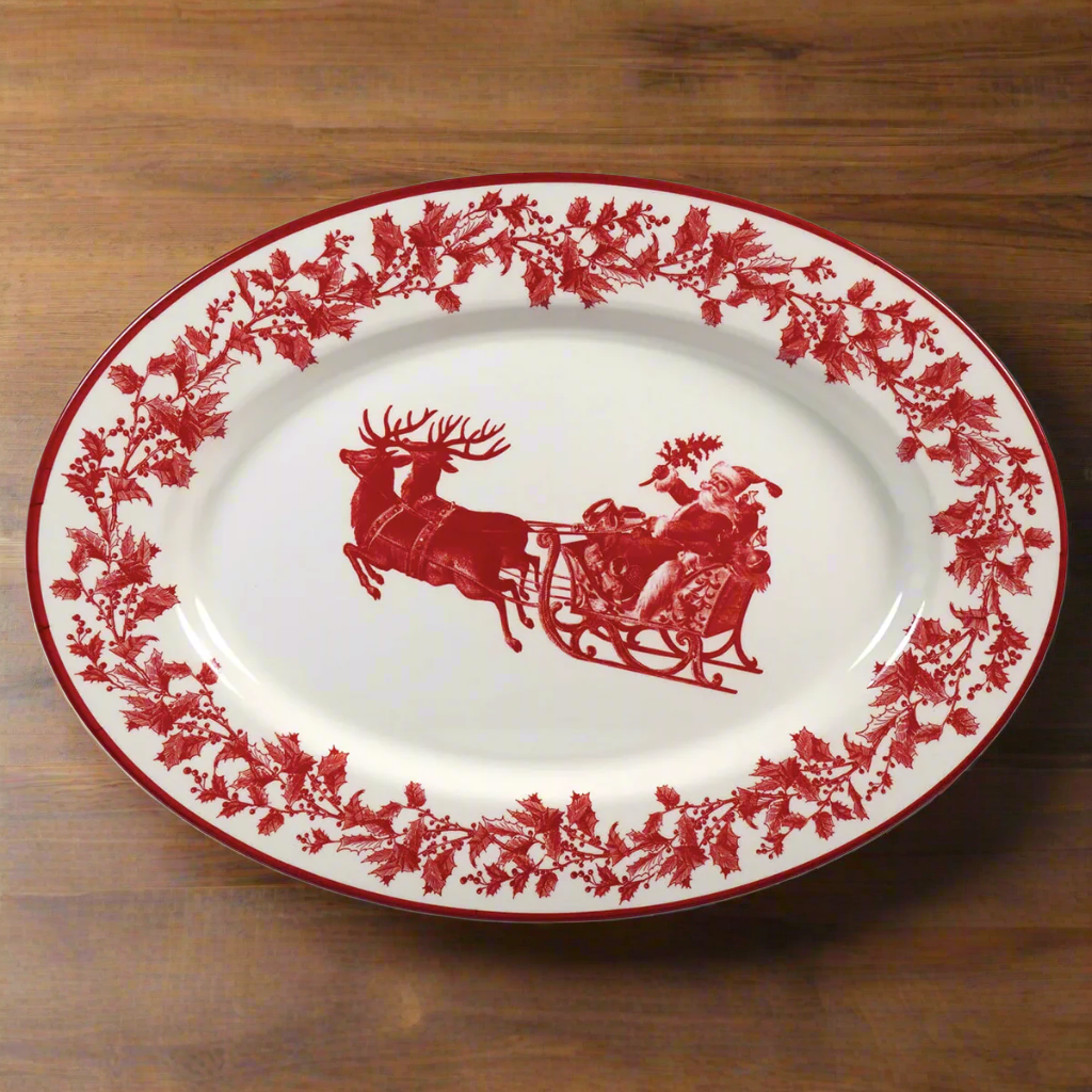 Yuletide Enamel Oval Platter Melamine