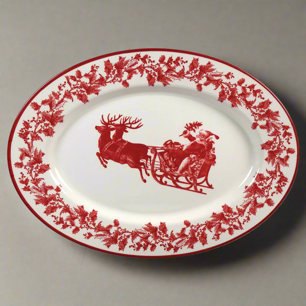 Yuletide Enamel Oval Platter Melamine