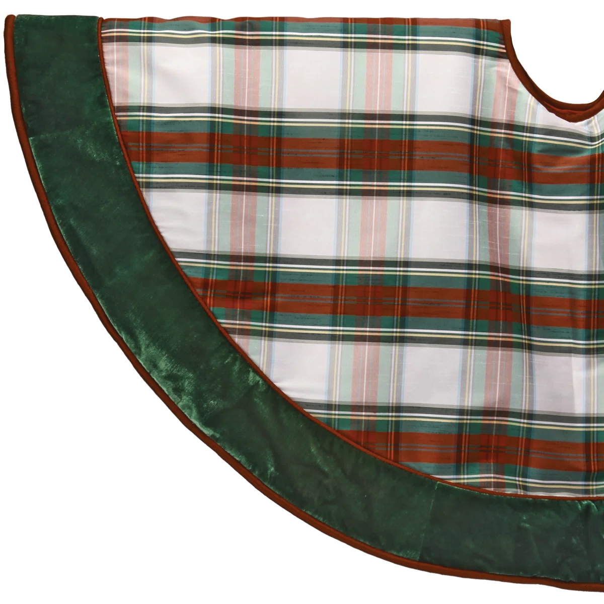 Dupion Plaid with Velvet Tree Skirt