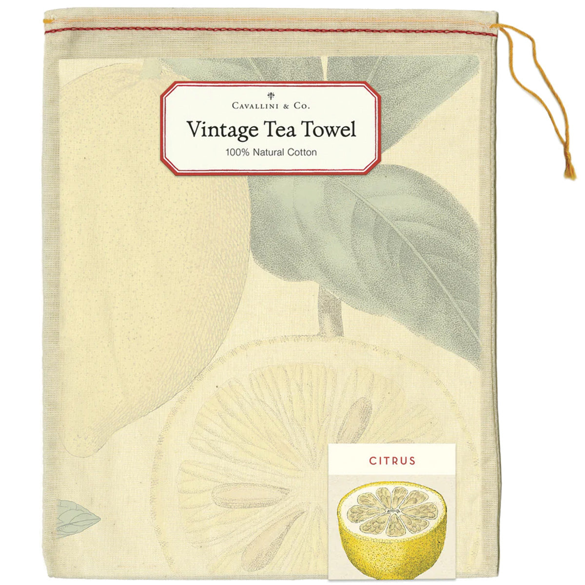 Citrus Fruits Vintage Tea Towel