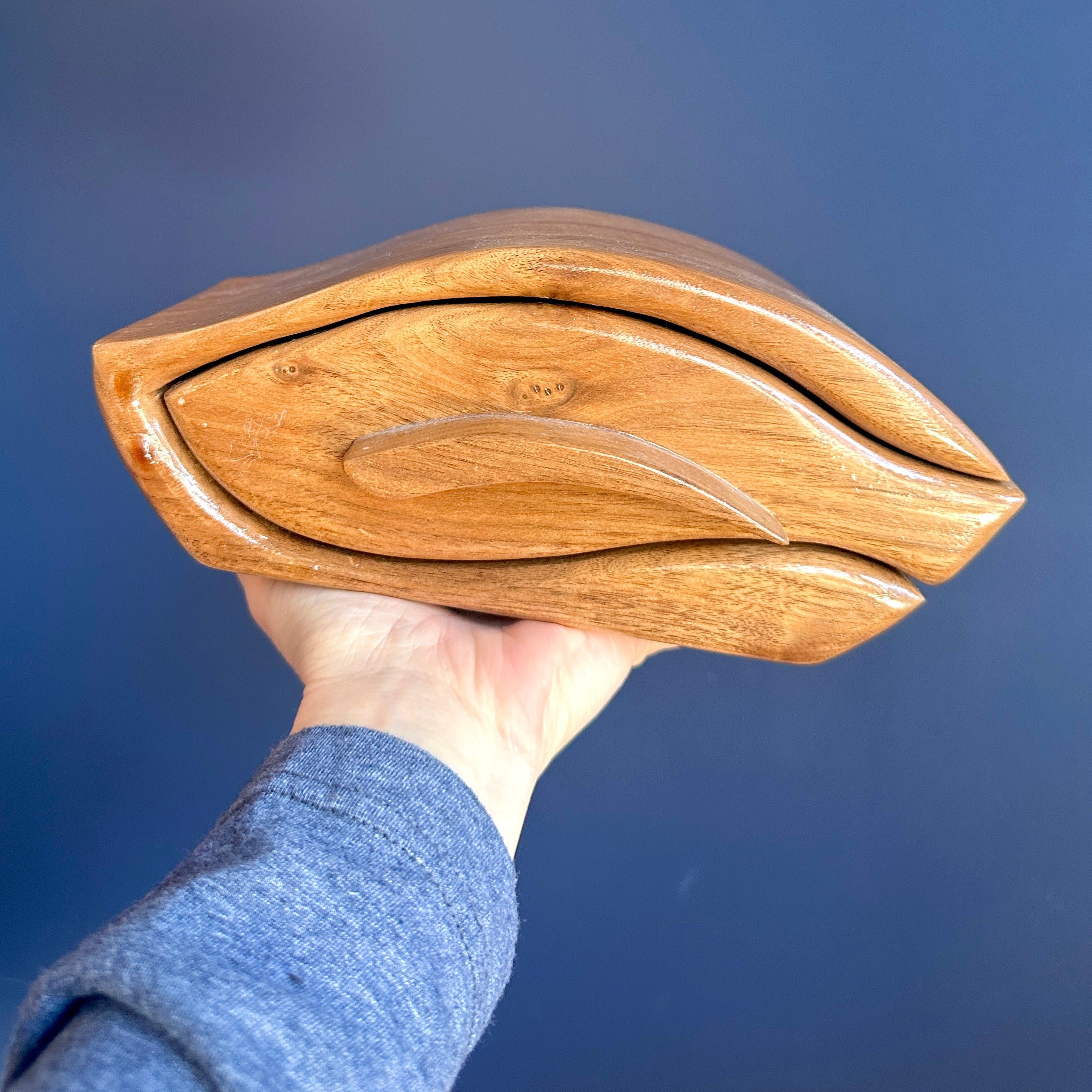 Vintage Walnut Jewelry Dish