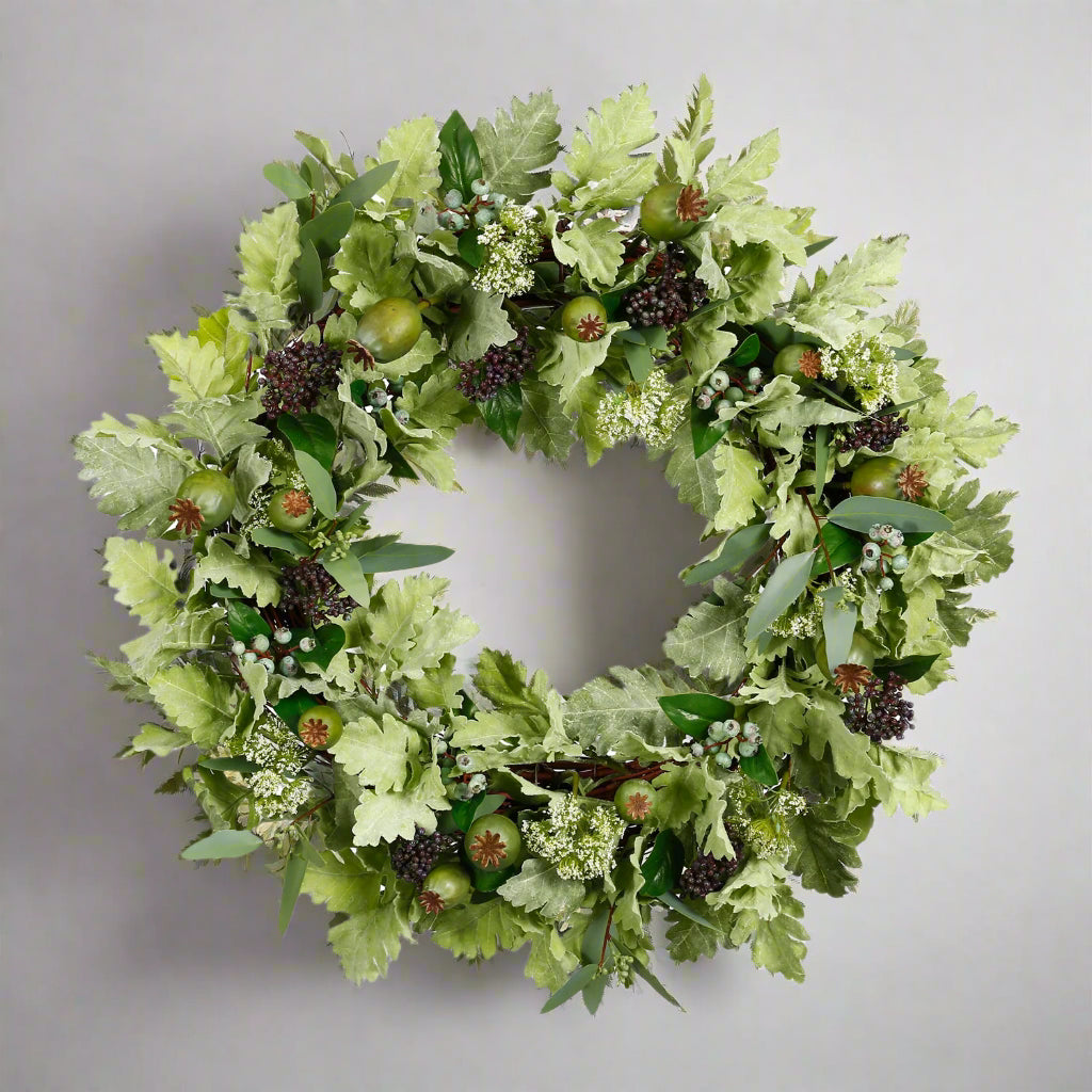 Green Mixed Berry, Pod, and Miller Wreath