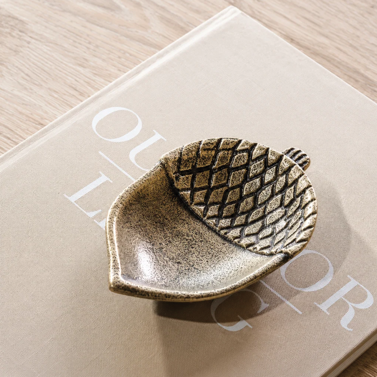 Brass Antiqued Acorn Tray