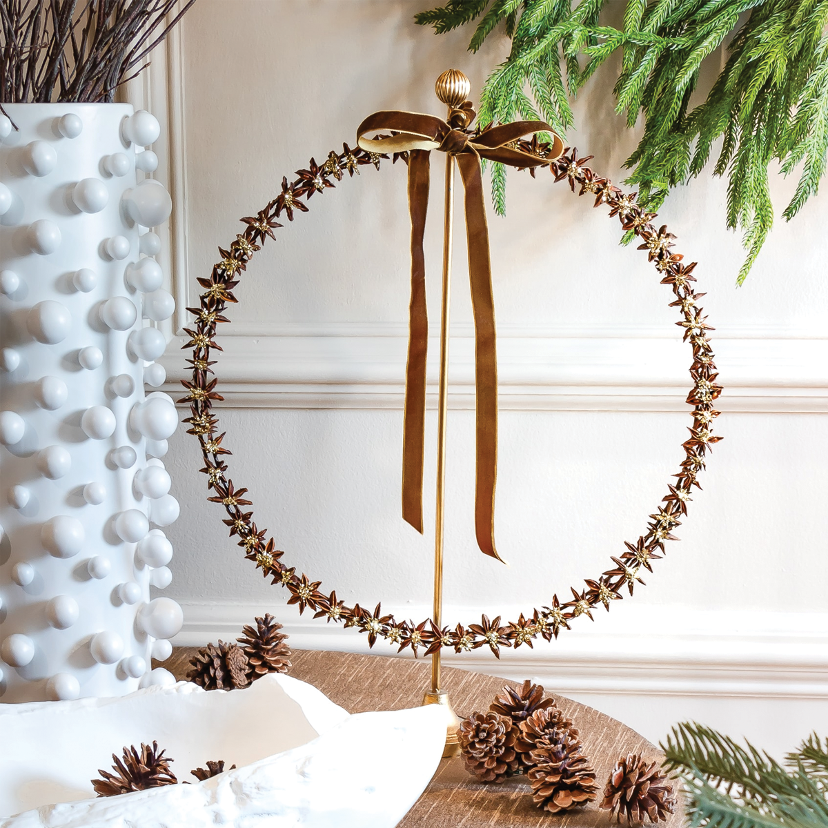 Star Anise Ring with Gold Glitter
