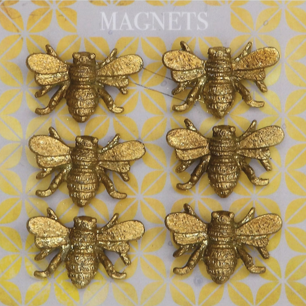 Pewter Bee Magnets Set of Six