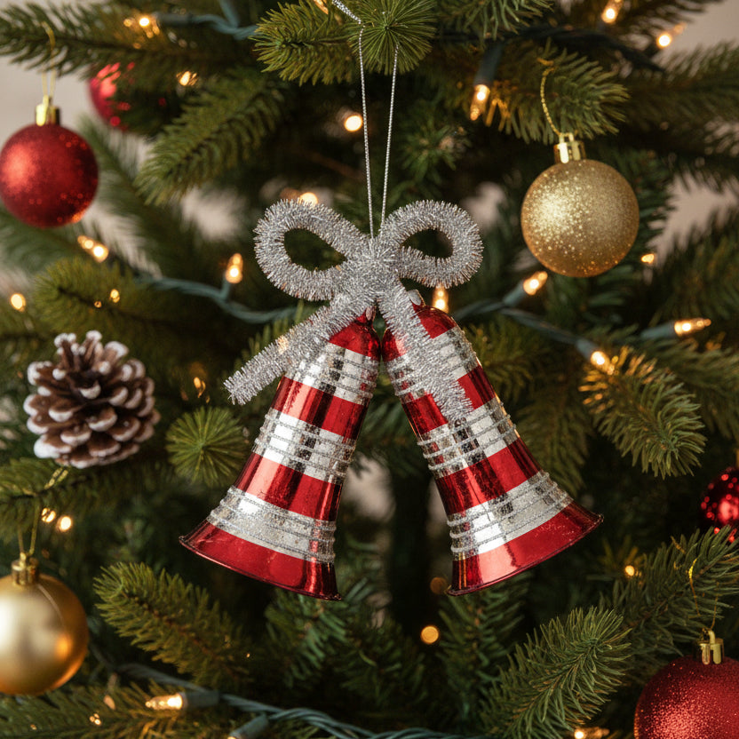 Glass Double Bell Ornament