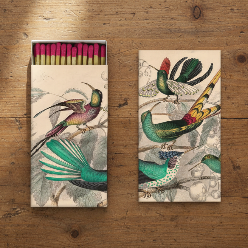 Box of Rare Birds Decorative Matches