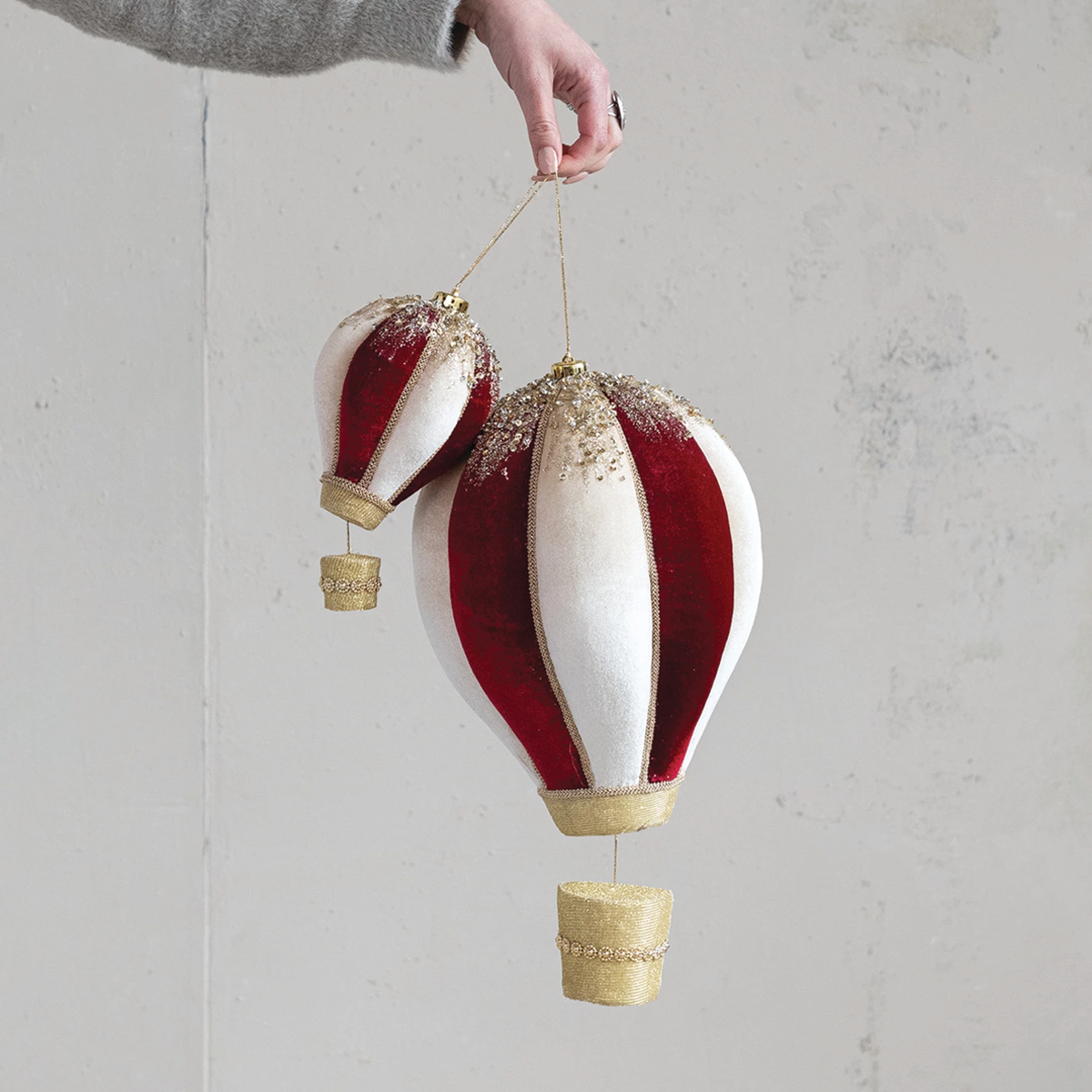 Foam and Fabric Hot Air Balloon Ornament Large