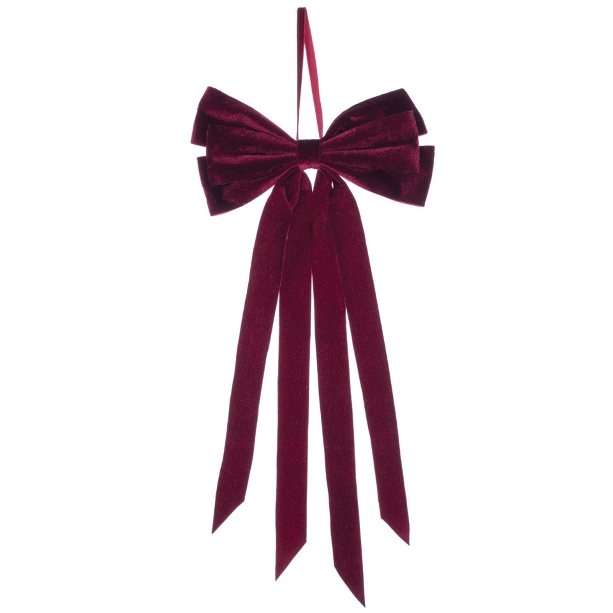 Burgundy Velvet Bow with Tail Clip