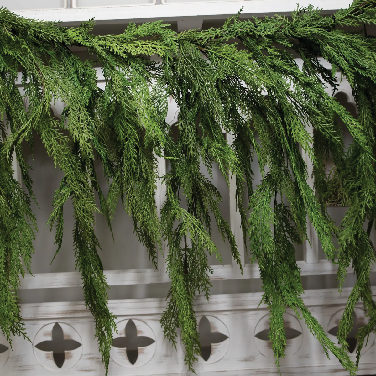 Natural Touch Cedar Dripping Garland