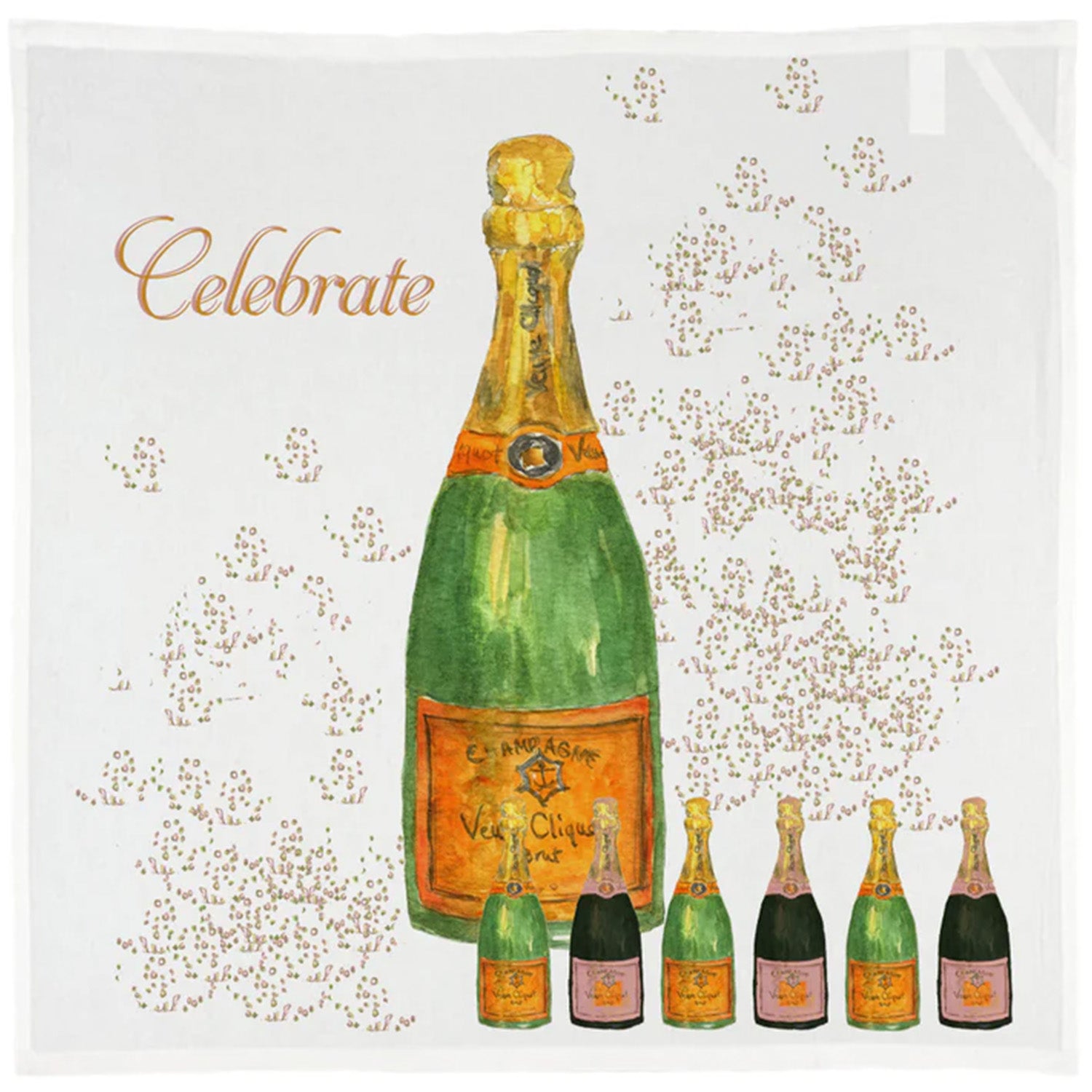 Celebrate Champagne Tea Towel