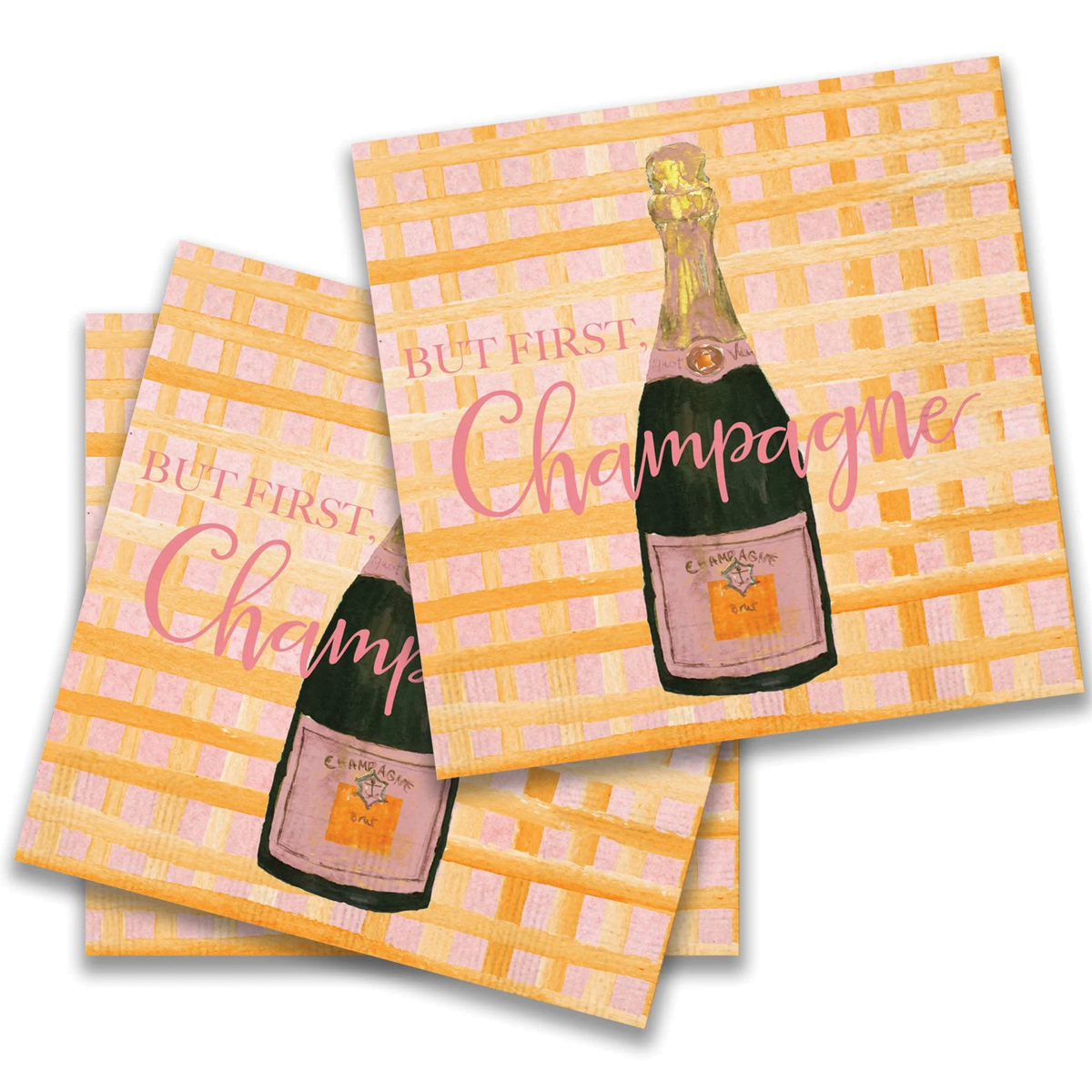 But First Champagne Paper Cocktail Napkin