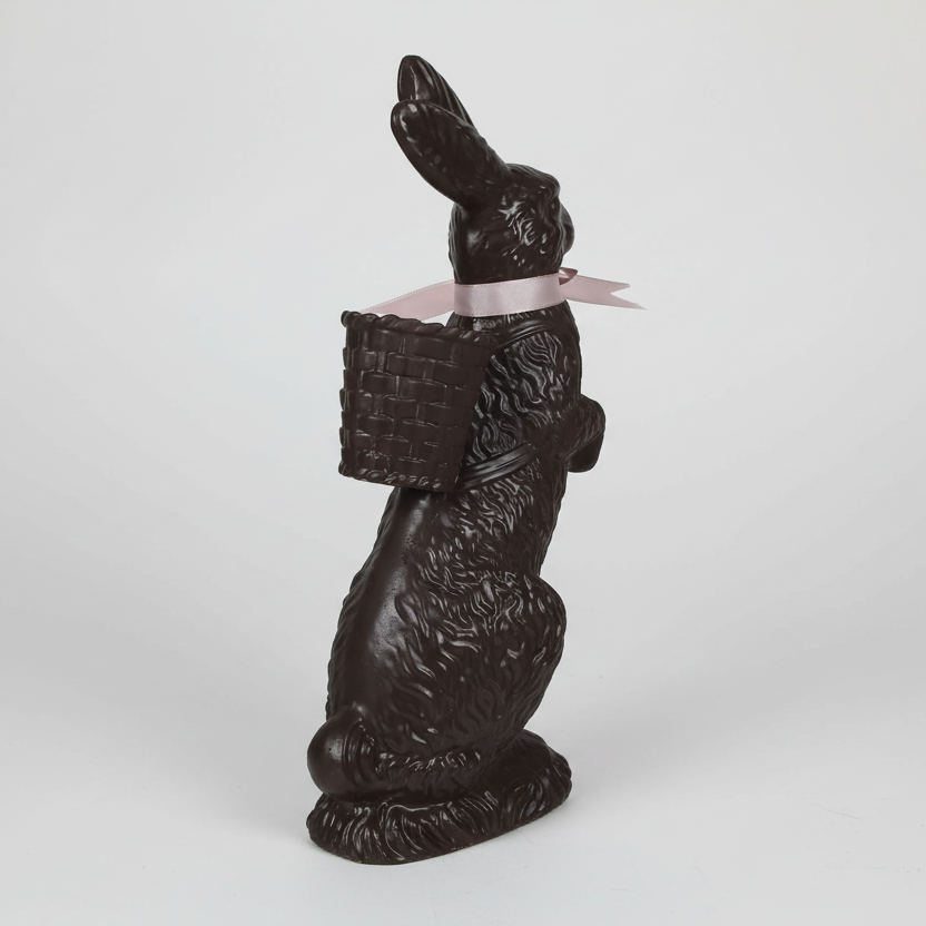 Resin Chocolate Standing Bunny with Basket