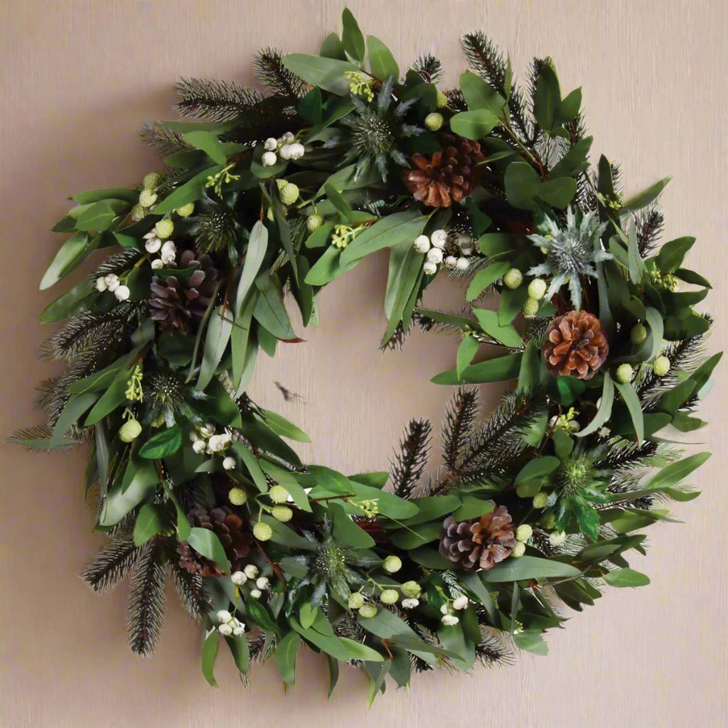 Eucalyptus, Berry, Pine Needle and Cone Wreath