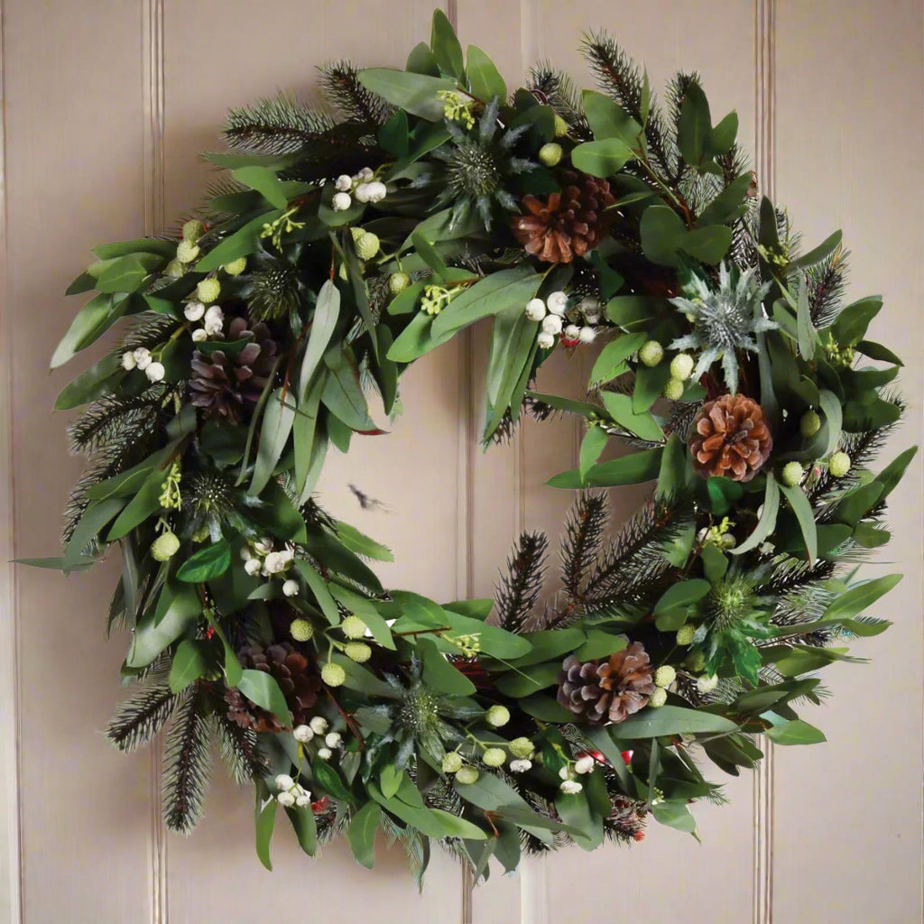 Eucalyptus, Berry, Pine Needle and Cone Wreath