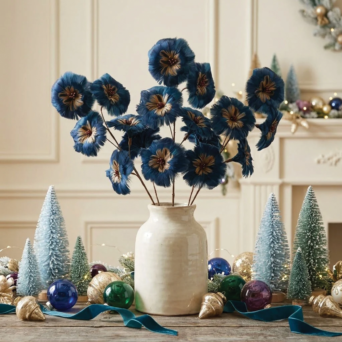 Blue Feather Flower Stem