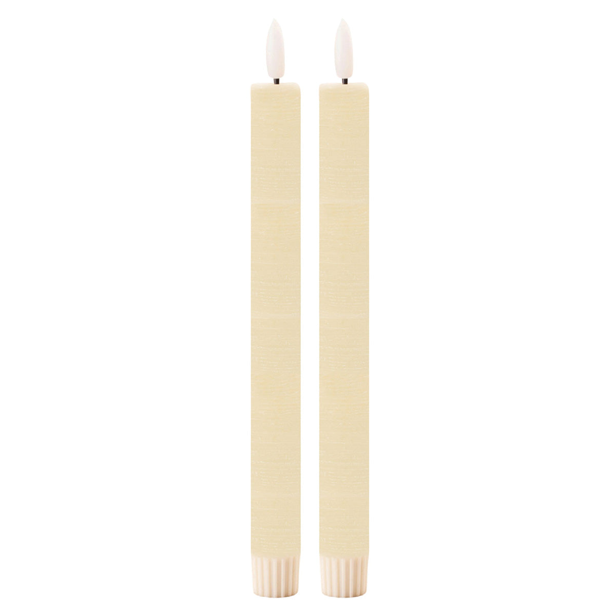 Taper Flameless Cream Candle Set of 2 Two