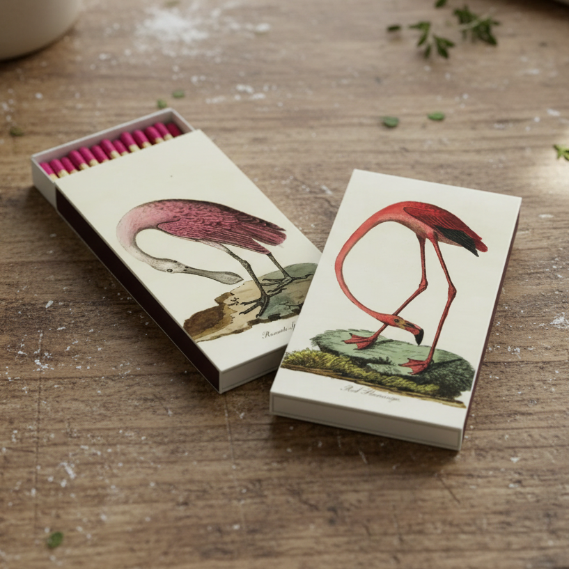 Box of Flamingo and Spoonbill Decorative Matches