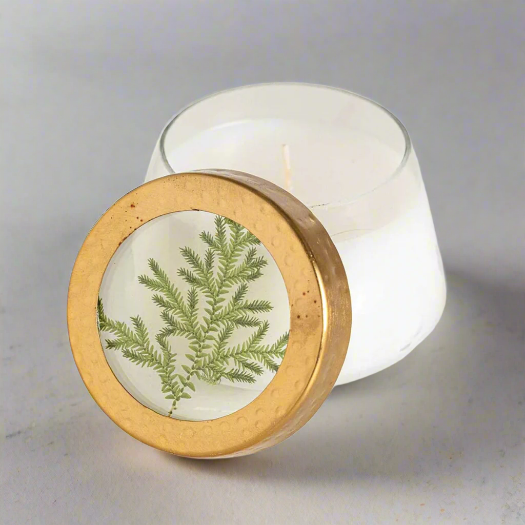 Hand-Poured Pressed Floral Candle Glass Forest Small