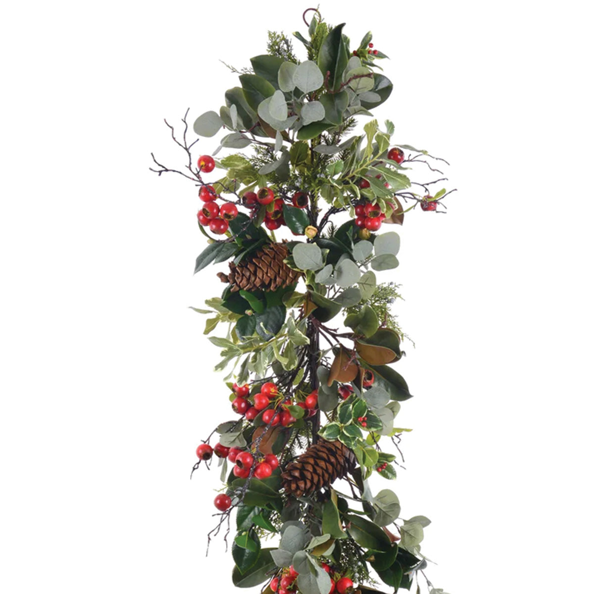Red and Green Holiday Deluxe Garland 5'