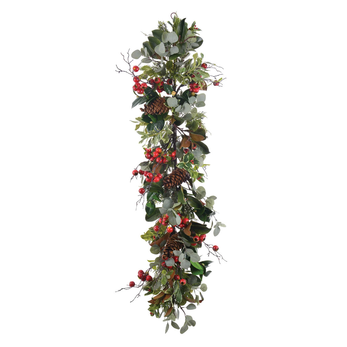 Red and Green Holiday Deluxe Garland 5'