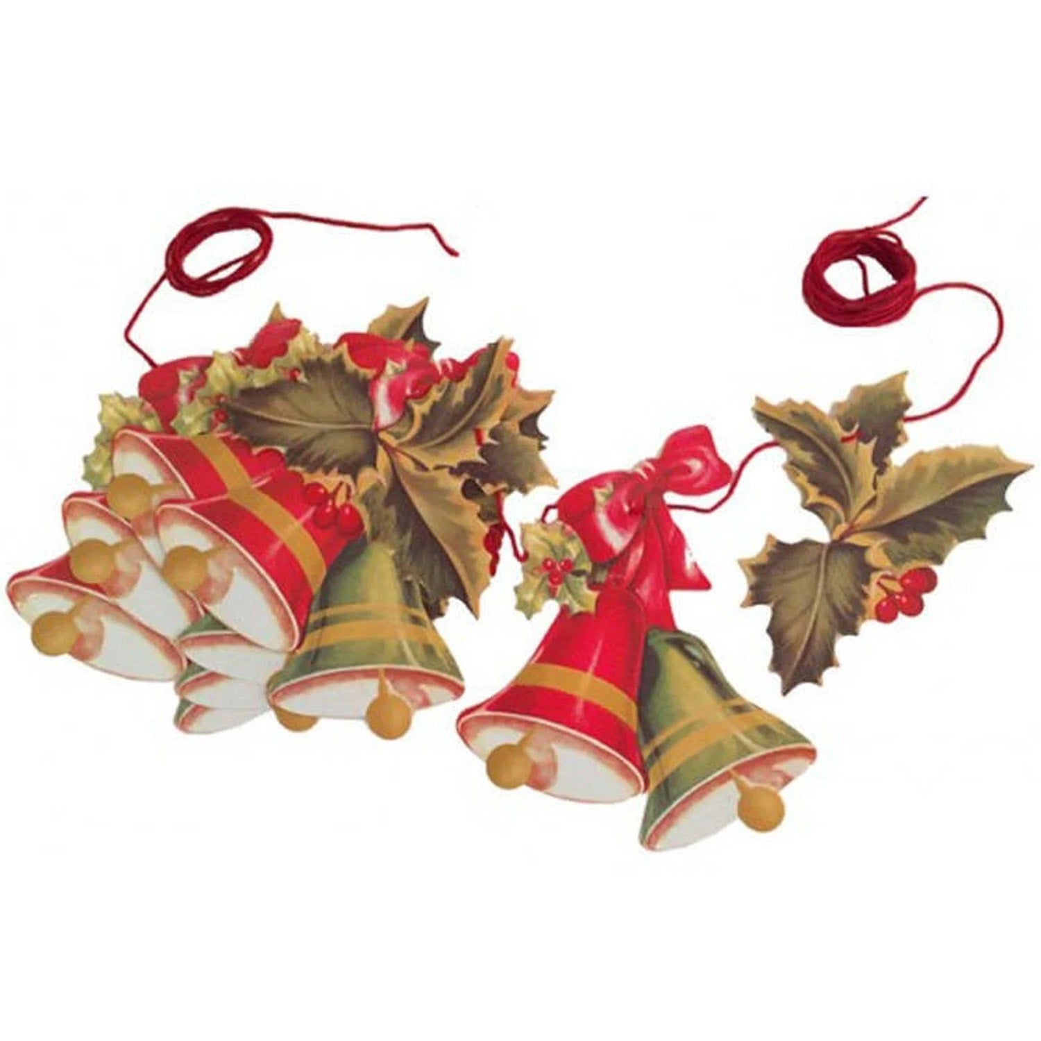 Holly and Bells Paper Garland