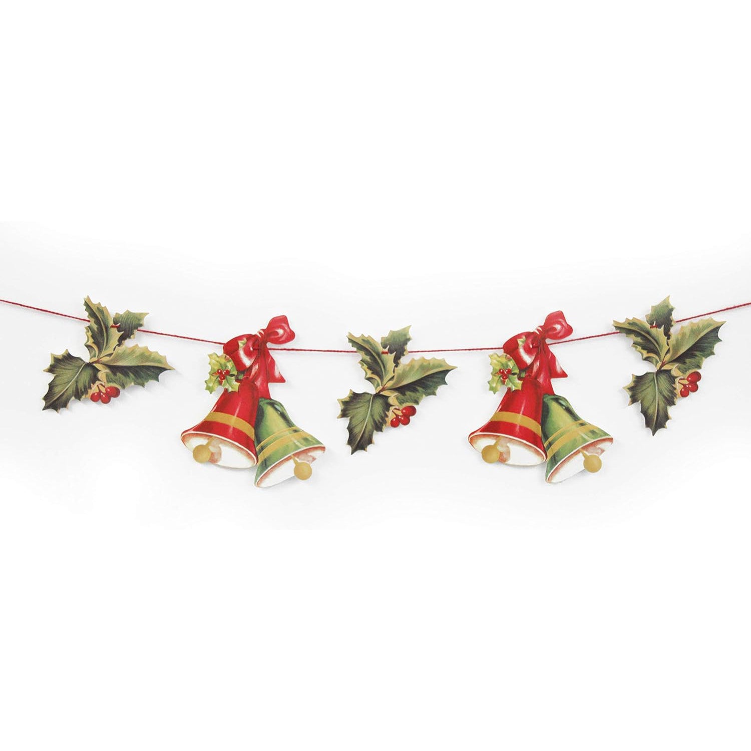 Holly and Bells Paper Garland