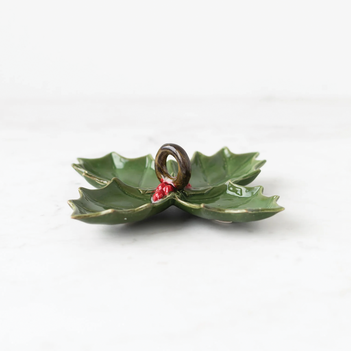 Ceramic Holly Leaf Shaped Dish